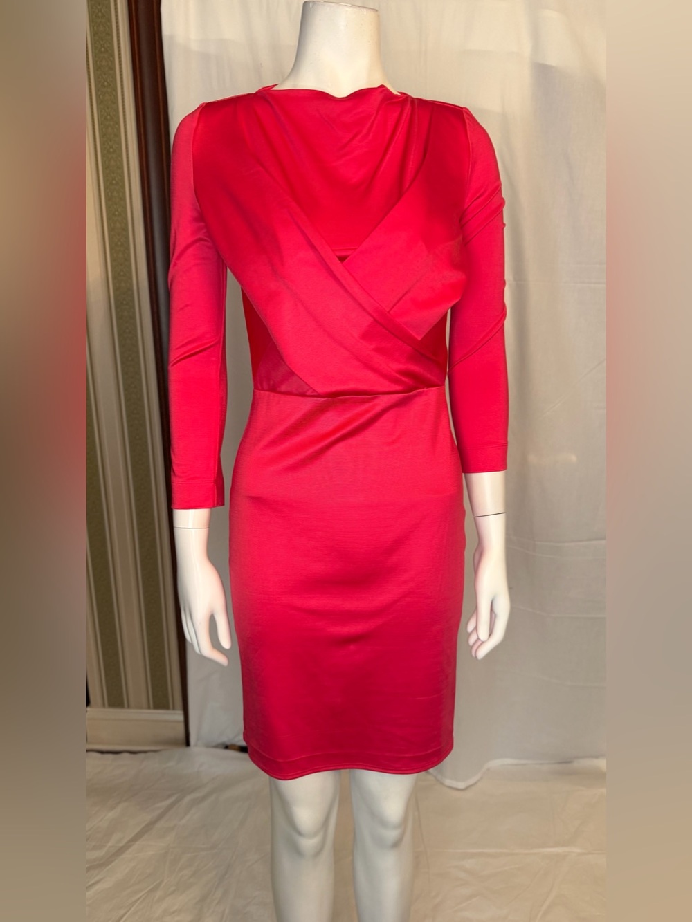 Just Cavalli Fuchsia Long-Sleeve Wrap-Effect Dress